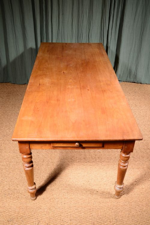 A FRENCH CHERRY WOOD FARMHOUSE DINING TABLE C1870 - ADDITIONAL PHOTO 6