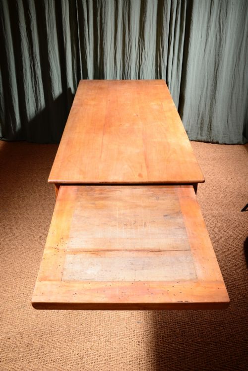 A FRENCH CHERRY WOOD FARMHOUSE DINING TABLE C1870 - ADDITIONAL PHOTO 8