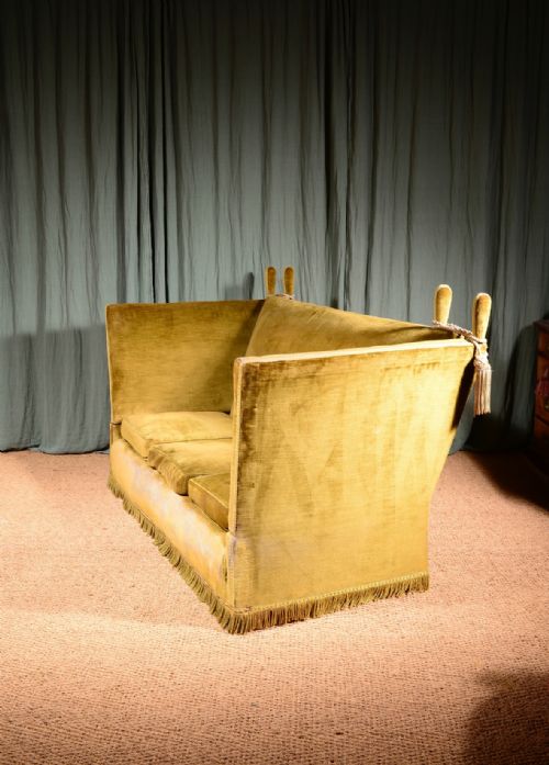 A KNOLE SOFA WITH VELVET UPHOLSTERY C1900 - ADDITIONAL PHOTO 5