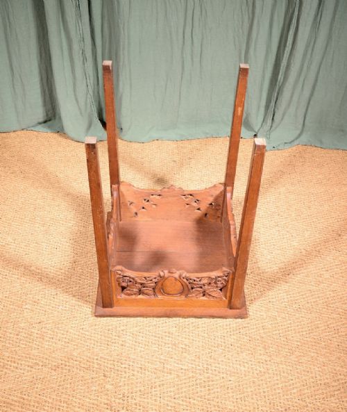 A VICTORIAN OAK TABLE WITH CARVED DECORATION C1860 - ADDITIONAL PHOTO 6