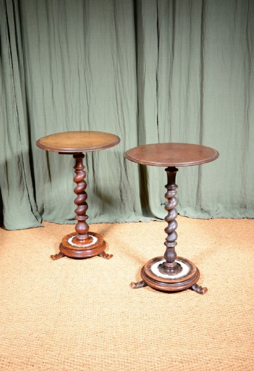 a matched pair of william iv mahogany and marble tables c1835 - CATEGORY: ANTIQUE TABLES - DATED 19TH CENTURY