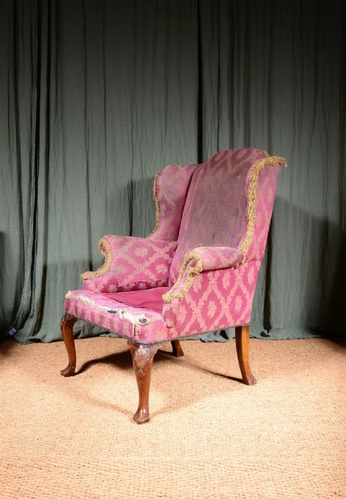 a victorian mahogany wingback armchair for reupholstery c1890 - CATEGORY: ANTIQUE CHAIRS - DATED VICTORIAN