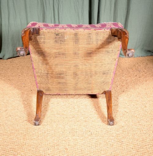 A VICTORIAN MAHOGANY WINGBACK ARMCHAIR FOR REUPHOLSTERY C1890 - ADDITIONAL PHOTO 5