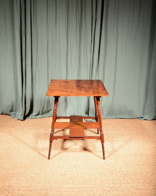 AN AESTHETIC MOVEMENT WALNUT TWO TIER TABLE ATTRIBUTED TO COLLINSON LOCK C1880 - ADDITIONAL PHOTO 1