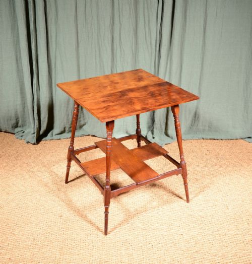 AN AESTHETIC MOVEMENT WALNUT TWO TIER TABLE ATTRIBUTED TO COLLINSON LOCK C1880 - ADDITIONAL PHOTO 2