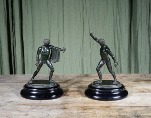 A PAIR OF GRAND TOUR PATINATED BRONZE ATHLETES C1880 - ADDITIONAL PHOTO 4