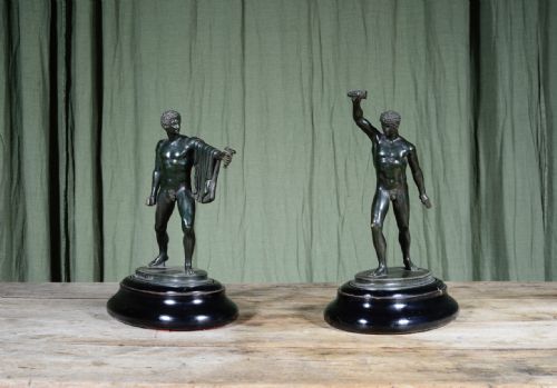 A PAIR OF GRAND TOUR PATINATED BRONZE ATHLETES C1880 - ADDITIONAL PHOTO 5