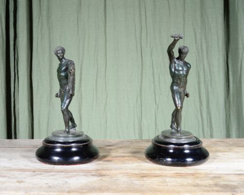 A PAIR OF GRAND TOUR PATINATED BRONZE ATHLETES C1880 - ADDITIONAL PHOTO 8