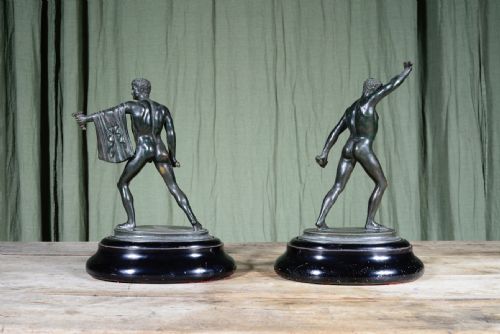 A PAIR OF GRAND TOUR PATINATED BRONZE ATHLETES C1880 - ADDITIONAL PHOTO 9