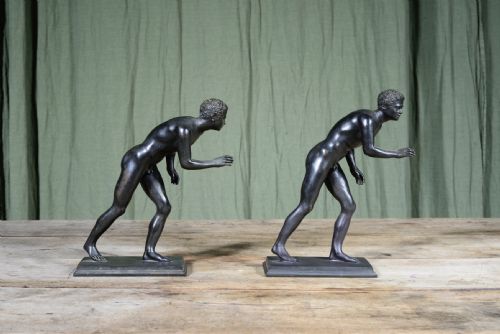 A PAIR OF GRAND TOUR BRONZE HERCULANEUM RUNNERS C1880 - ADDITIONAL PHOTO 2
