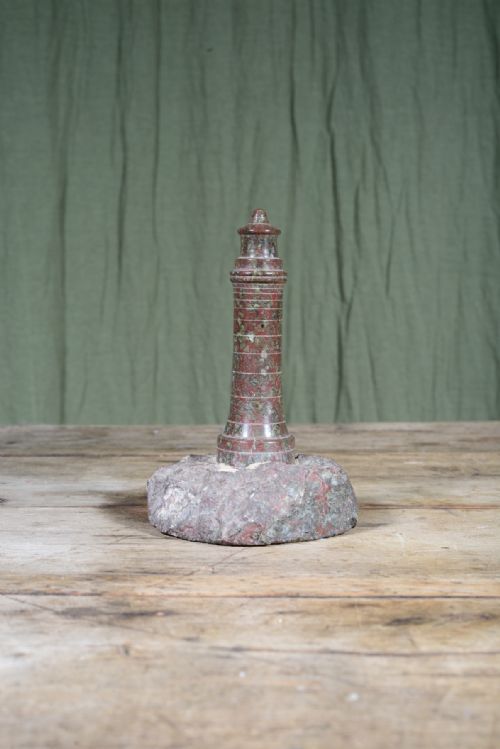 a cornish serpentine marble model of wolf rock lighthouse c1900 - CATEGORY: ANTIQUE MISCELLANEOUS - DATED 1900