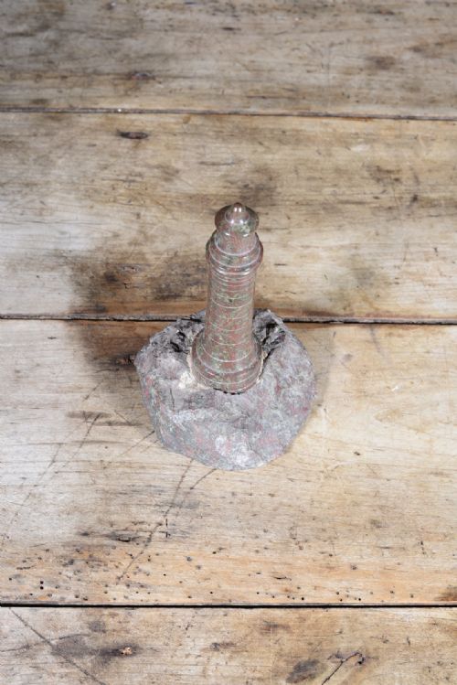 A CORNISH SERPENTINE MARBLE MODEL OF WOLF ROCK LIGHTHOUSE C1900 - ADDITIONAL PHOTO 3