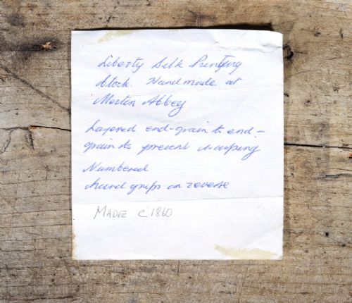 A LIBERTY CO SILK PRINTING BLOCK FROM MERTON ABBEY C1860 - ADDITIONAL PHOTO 4