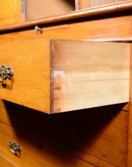 A VICTORIAN GOLDEN OAK ESTATE CUPBOARD ON CHEST C1870 - ADDITIONAL PHOTO 5