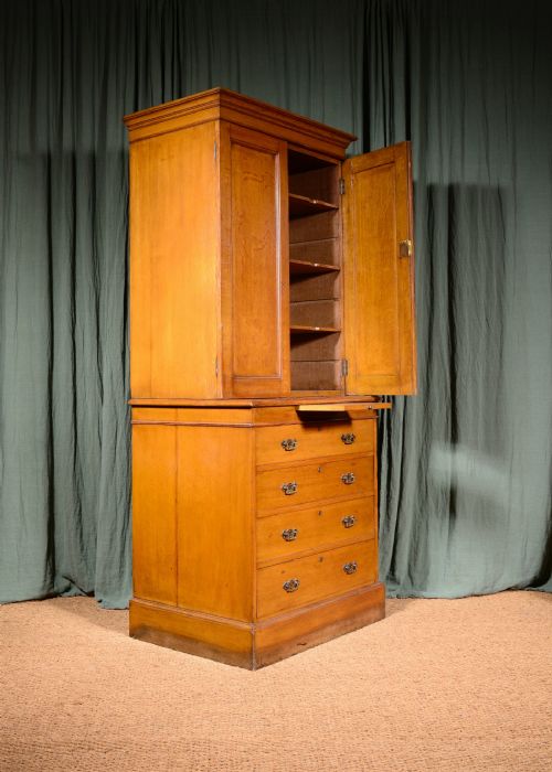 A VICTORIAN GOLDEN OAK ESTATE CUPBOARD ON CHEST C1870 - ADDITIONAL PHOTO 7