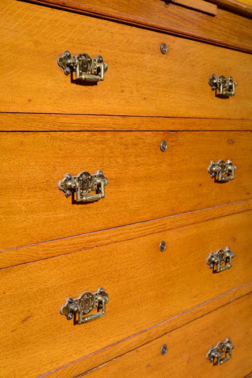 A VICTORIAN GOLDEN OAK ESTATE CUPBOARD ON CHEST C1870 - ADDITIONAL PHOTO 9