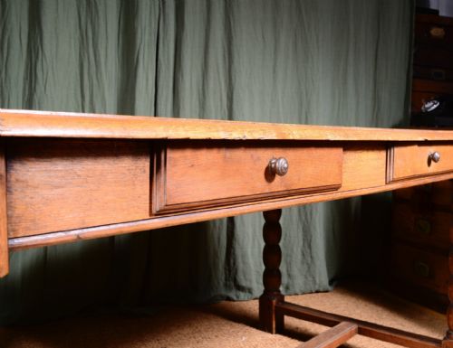 A FRENCH OAK DINING TABLE ON BOBBIN TURNED LEGS C1900 - ADDITIONAL PHOTO 5