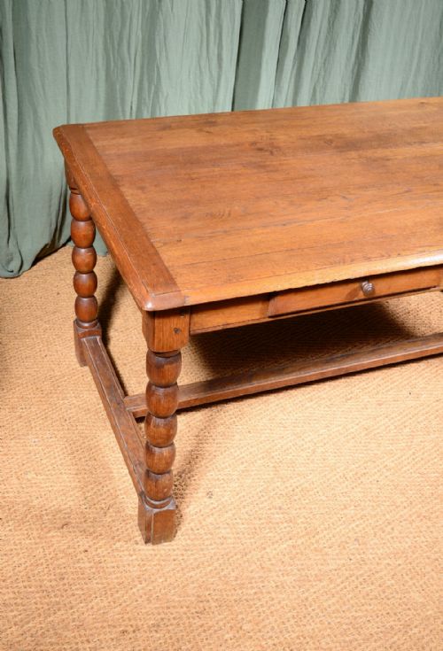 A FRENCH OAK DINING TABLE ON BOBBIN TURNED LEGS C1900 - ADDITIONAL PHOTO 7