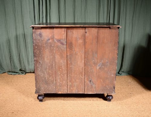 A VICTORIAN PAINTED PINE CHEST OF DRAWERS WITH HEAVY CRAQUELURE C1850 - ADDITIONAL PHOTO 3