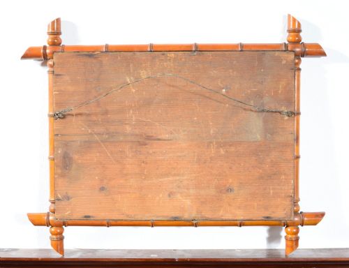 A FRENCH SATINWOOD SIMULATED BAMBOO WALL MIRROR C1900 - ADDITIONAL PHOTO 5