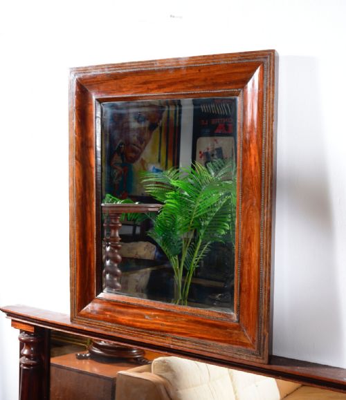 a large 19th century mahogany cushion mirror c1850 - CATEGORY: ANTIQUE MIRRORS - DATED 1850
