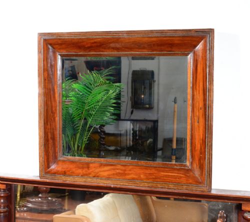 A LARGE 19TH CENTURY MAHOGANY CUSHION MIRROR C1850 - ADDITIONAL PHOTO 1