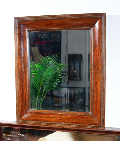 A LARGE 19TH CENTURY MAHOGANY CUSHION MIRROR C1850 - ADDITIONAL PHOTO 4
