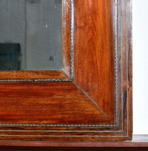 A LARGE 19TH CENTURY MAHOGANY CUSHION MIRROR C1850 - ADDITIONAL PHOTO 5
