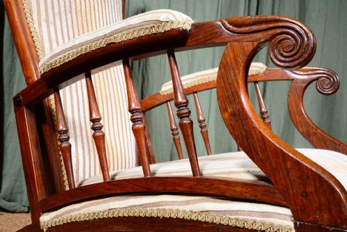 A VICTORIAN ROSEWOOD ARMCHAIR POSSIBLY PHILIP WEBB FOR MORRIS CO C186570 - ADDITIONAL PHOTO 8