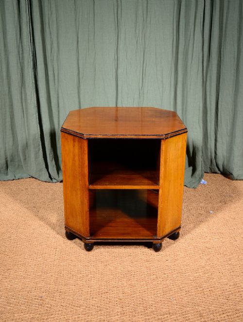 a walnut octagonal book table probably heal's c1930 - CATEGORY: ANTIQUE BOOKCASES - DATED 1930