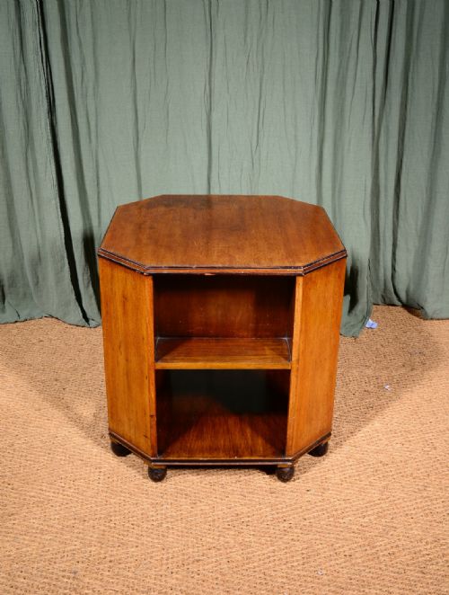 A WALNUT OCTAGONAL BOOK TABLE PROBABLY HEAL'S C1930 - ADDITIONAL PHOTO 1