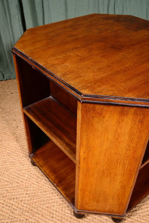A WALNUT OCTAGONAL BOOK TABLE PROBABLY HEAL'S C1930 - ADDITIONAL PHOTO 4