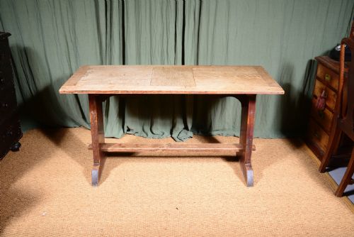AN ARTS CRAFTS BLEACHED OAK PUB TABLE C1920 - ADDITIONAL PHOTO 1