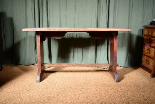 AN ARTS CRAFTS BLEACHED OAK PUB TABLE C1920 - ADDITIONAL PHOTO 2