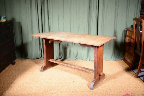 AN ARTS CRAFTS BLEACHED OAK PUB TABLE C1920 - ADDITIONAL PHOTO 3