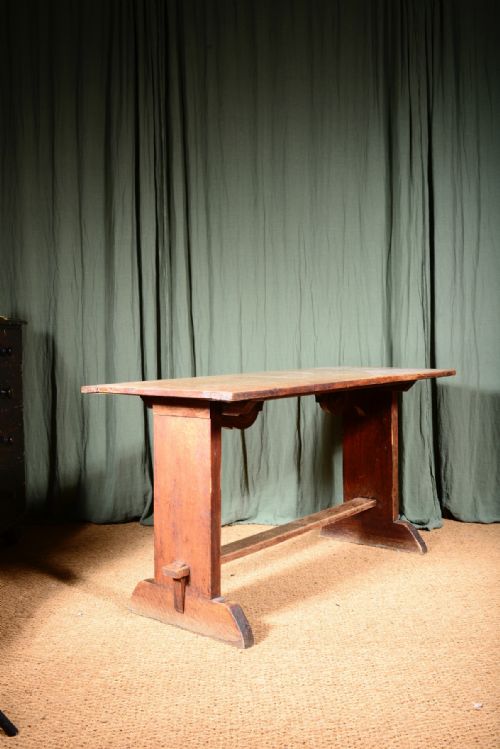 AN ARTS CRAFTS BLEACHED OAK PUB TABLE C1920 - ADDITIONAL PHOTO 5