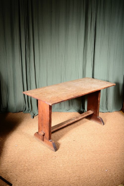 AN ARTS CRAFTS BLEACHED OAK PUB TABLE C1920 - ADDITIONAL PHOTO 6