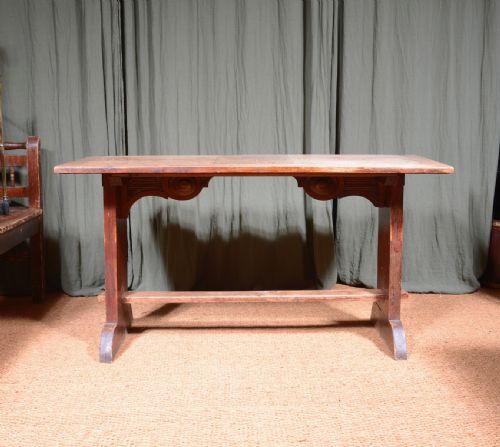 AN ARTS CRAFTS BLEACHED OAK PUB TABLE C1920 - ADDITIONAL PHOTO 11