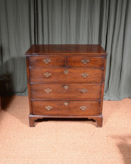 A GEORGE III OAK CHEST OF DRAWERS IN TWO PARTS C1800 - ADDITIONAL PHOTO 2