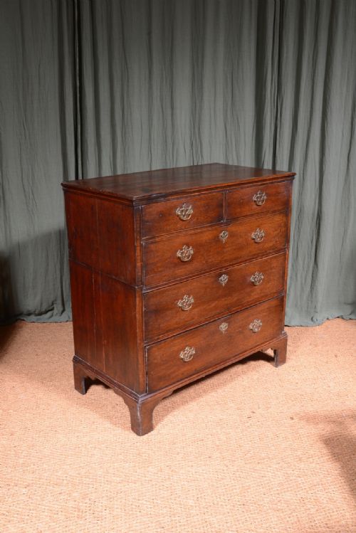 A GEORGE III OAK CHEST OF DRAWERS IN TWO PARTS C1800 - ADDITIONAL PHOTO 4