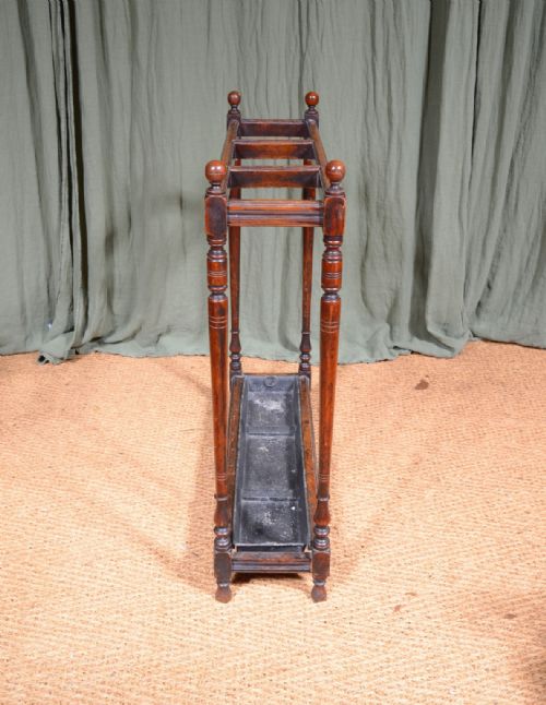 AN AESTHETIC MOVEMENT OAK STICK UMBRELLA STAND C1880 - ADDITIONAL PHOTO 2