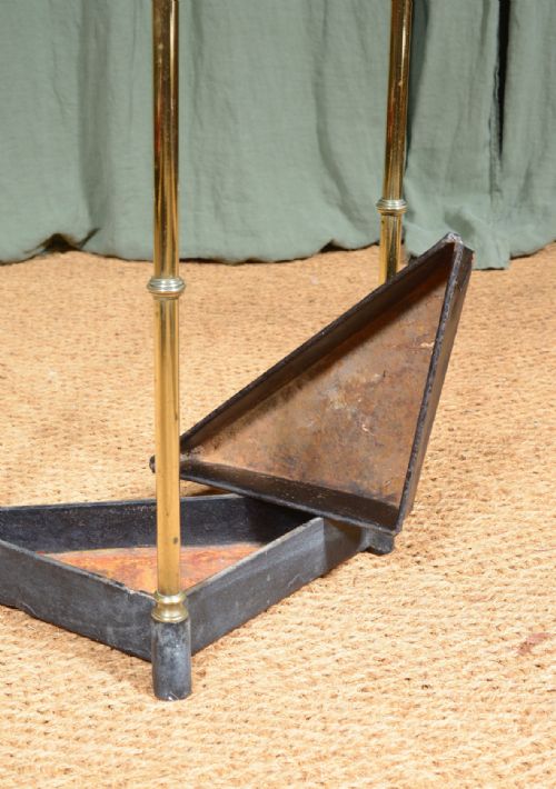 A VICTORIAN BRASS AND CAST IRON STICK STAND OF TRIANGULAR FORM C1870 - ADDITIONAL PHOTO 3