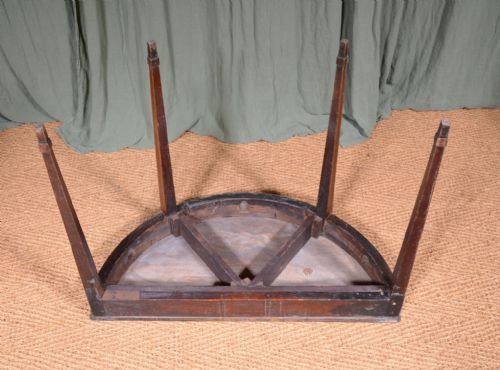 A GEORGIAN INLAID FLAME MAHOGANY DEMI LUNE TABLE C1820 - ADDITIONAL PHOTO 9