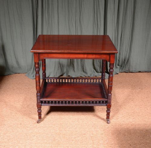 an aesthetic movement cuban mahogany table with gallery undertier c1870 - CATEGORY: ANTIQUE TABLES - DATED 1870