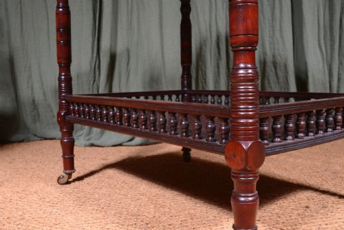 AN AESTHETIC MOVEMENT CUBAN MAHOGANY TABLE WITH GALLERY UNDERTIER C1870 - ADDITIONAL PHOTO 2