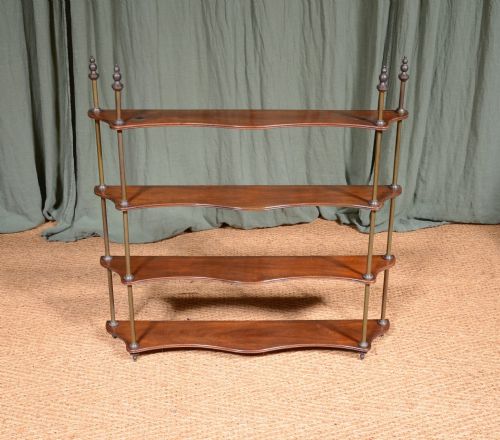 A SET OF MAHOGANY AND BRASS CAMPAIGN SHELVES C1900 - ADDITIONAL PHOTO 1