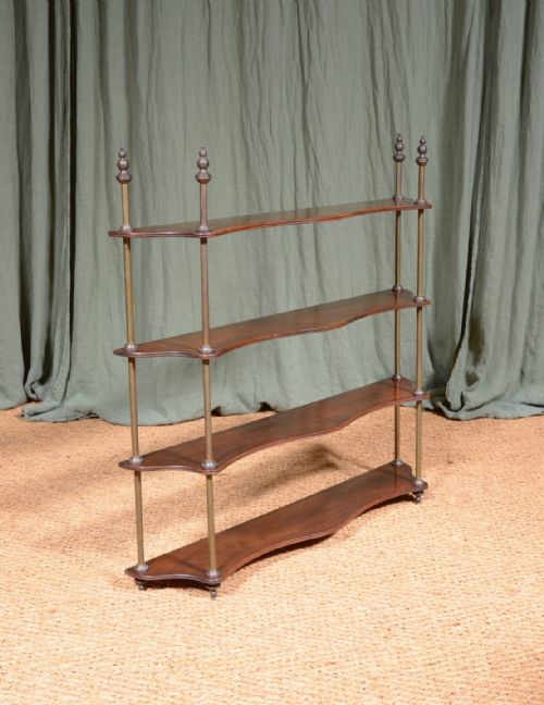 A SET OF MAHOGANY AND BRASS CAMPAIGN SHELVES C1900 - ADDITIONAL PHOTO 2