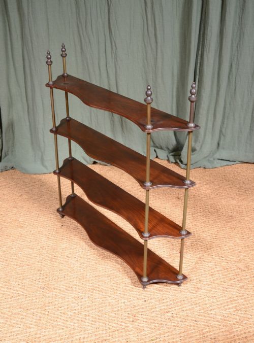 A SET OF MAHOGANY AND BRASS CAMPAIGN SHELVES C1900 - ADDITIONAL PHOTO 3