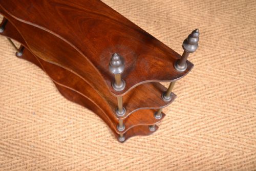 A SET OF MAHOGANY AND BRASS CAMPAIGN SHELVES C1900 - ADDITIONAL PHOTO 4