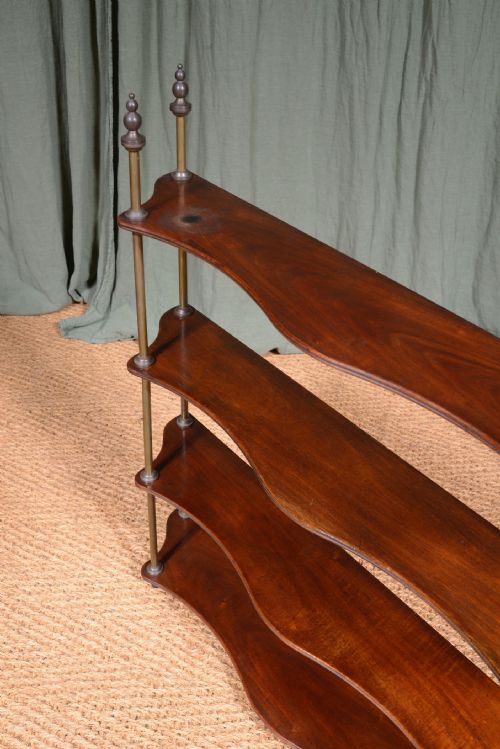 A SET OF MAHOGANY AND BRASS CAMPAIGN SHELVES C1900 - ADDITIONAL PHOTO 5